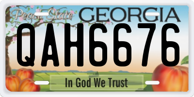 GA license plate QAH6676