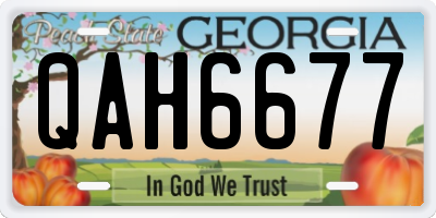 GA license plate QAH6677