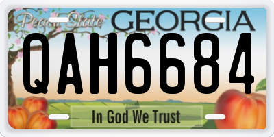 GA license plate QAH6684