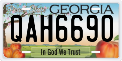 GA license plate QAH6690