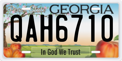 GA license plate QAH6710