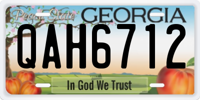 GA license plate QAH6712