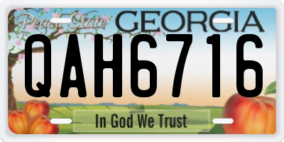 GA license plate QAH6716