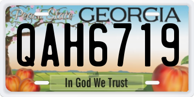 GA license plate QAH6719
