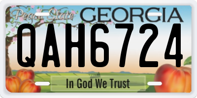 GA license plate QAH6724