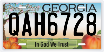 GA license plate QAH6728