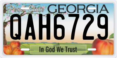 GA license plate QAH6729