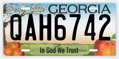 GA license plate QAH6742