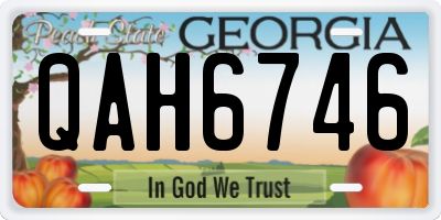 GA license plate QAH6746