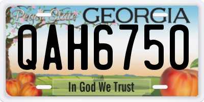 GA license plate QAH6750
