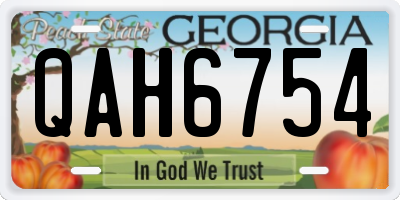 GA license plate QAH6754