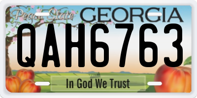 GA license plate QAH6763