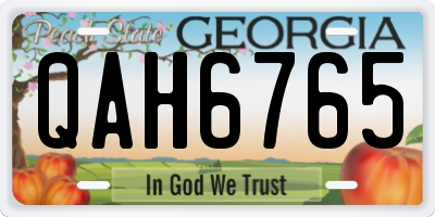 GA license plate QAH6765