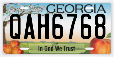 GA license plate QAH6768