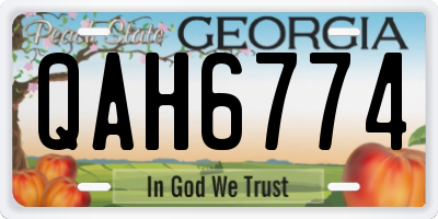 GA license plate QAH6774