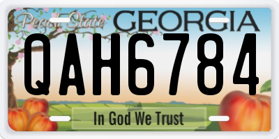 GA license plate QAH6784