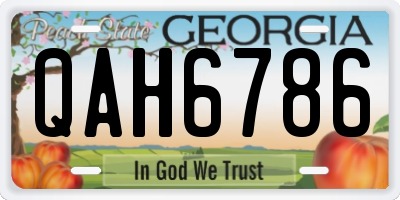 GA license plate QAH6786