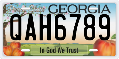 GA license plate QAH6789