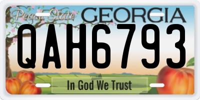 GA license plate QAH6793
