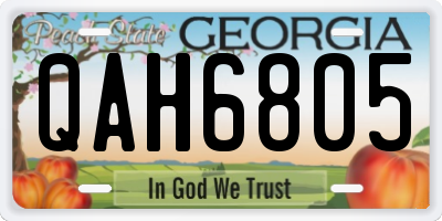 GA license plate QAH6805