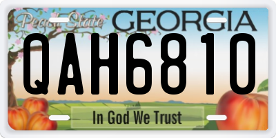 GA license plate QAH6810