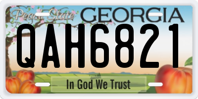 GA license plate QAH6821