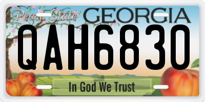 GA license plate QAH6830