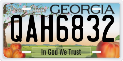 GA license plate QAH6832