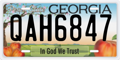GA license plate QAH6847