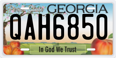 GA license plate QAH6850