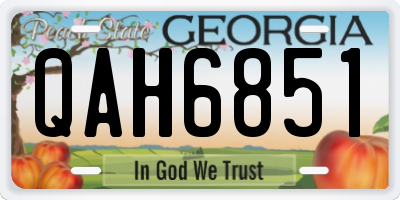 GA license plate QAH6851