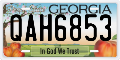 GA license plate QAH6853