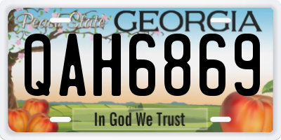 GA license plate QAH6869