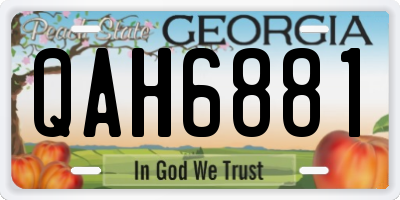 GA license plate QAH6881