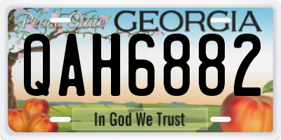 GA license plate QAH6882