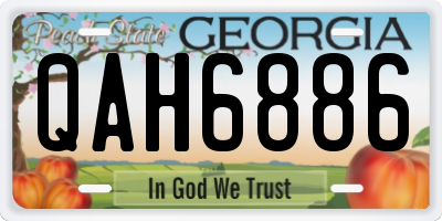 GA license plate QAH6886