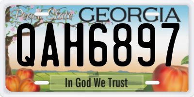 GA license plate QAH6897
