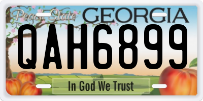 GA license plate QAH6899
