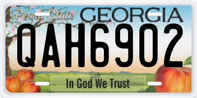 GA license plate QAH6902