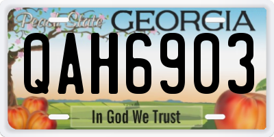 GA license plate QAH6903