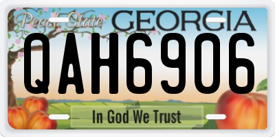 GA license plate QAH6906