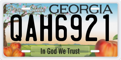 GA license plate QAH6921