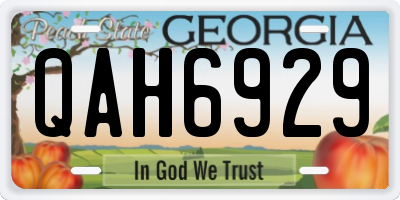 GA license plate QAH6929