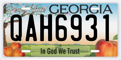 GA license plate QAH6931
