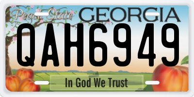 GA license plate QAH6949