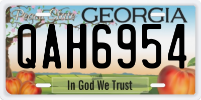 GA license plate QAH6954