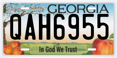 GA license plate QAH6955