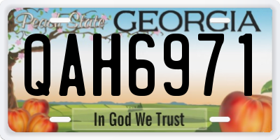 GA license plate QAH6971