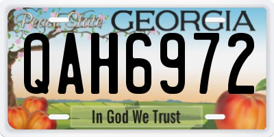 GA license plate QAH6972