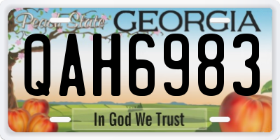 GA license plate QAH6983